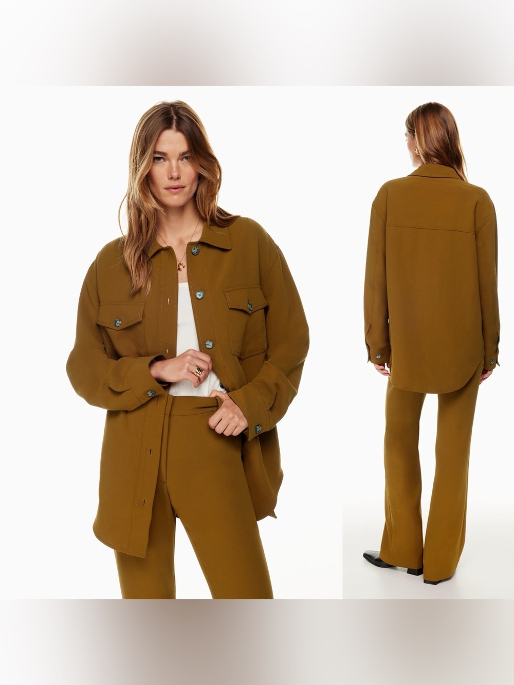 Aritzia Wilfred The Ganna Shirt Jacket in Rich Chestnut M